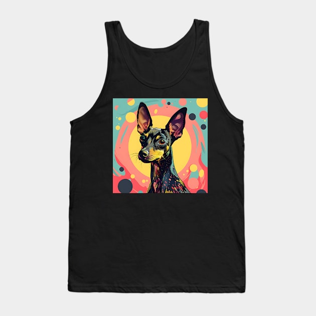 70s Manchester Terrier Vibes: Pastel Pup Parade Tank Top by NatashaCuteShop